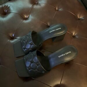 (Lori) Marc Fisher Black Mules Sleek and Stylish